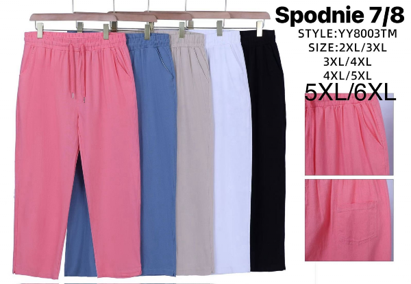 Spodnie damskie 7/8 Roz 2XL-6XL, Mix Kolor Paczka 10 szt